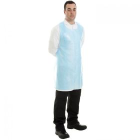 BLUE DISPOSABLE POLYETHYLENE APRON (PACK 100)