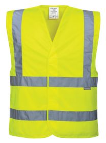 HI-VIS TWO BAND VEST YELLOW/ORANGE