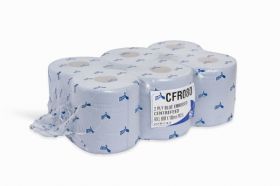 2PLY CENTREFEED ROLLS BLUE/WHITE                         (PACK 6)