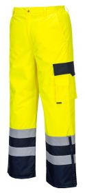 HI-VIS LINED  CONTRAST TROUSERS YELLOW